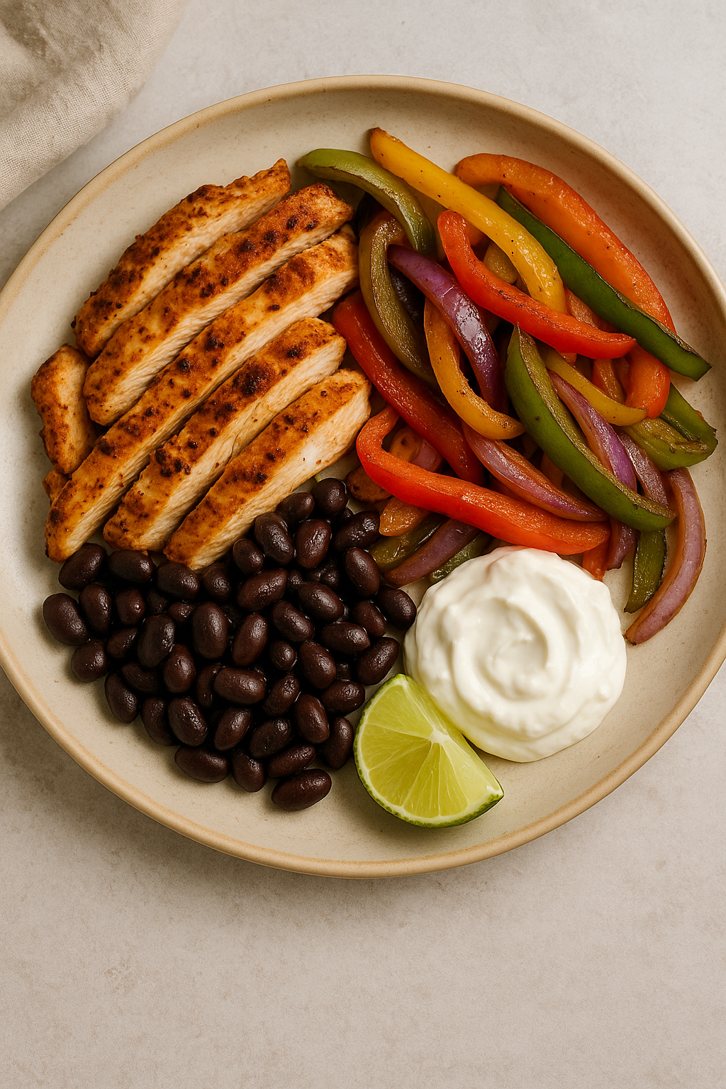 Easy Chicken Fajita Plate– 70g Protein & Surprisingly Filling