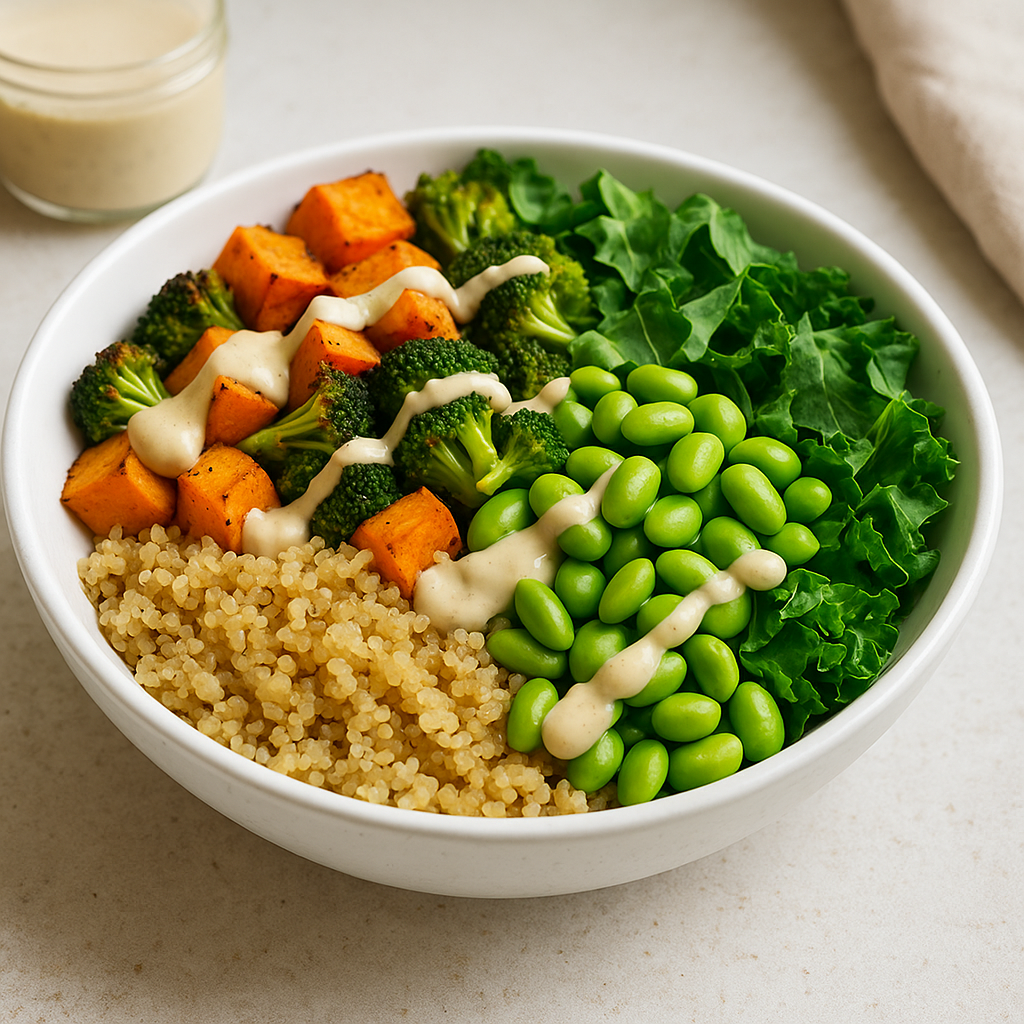 Easy High Protein Vegan Buddha Bowl With Edamame