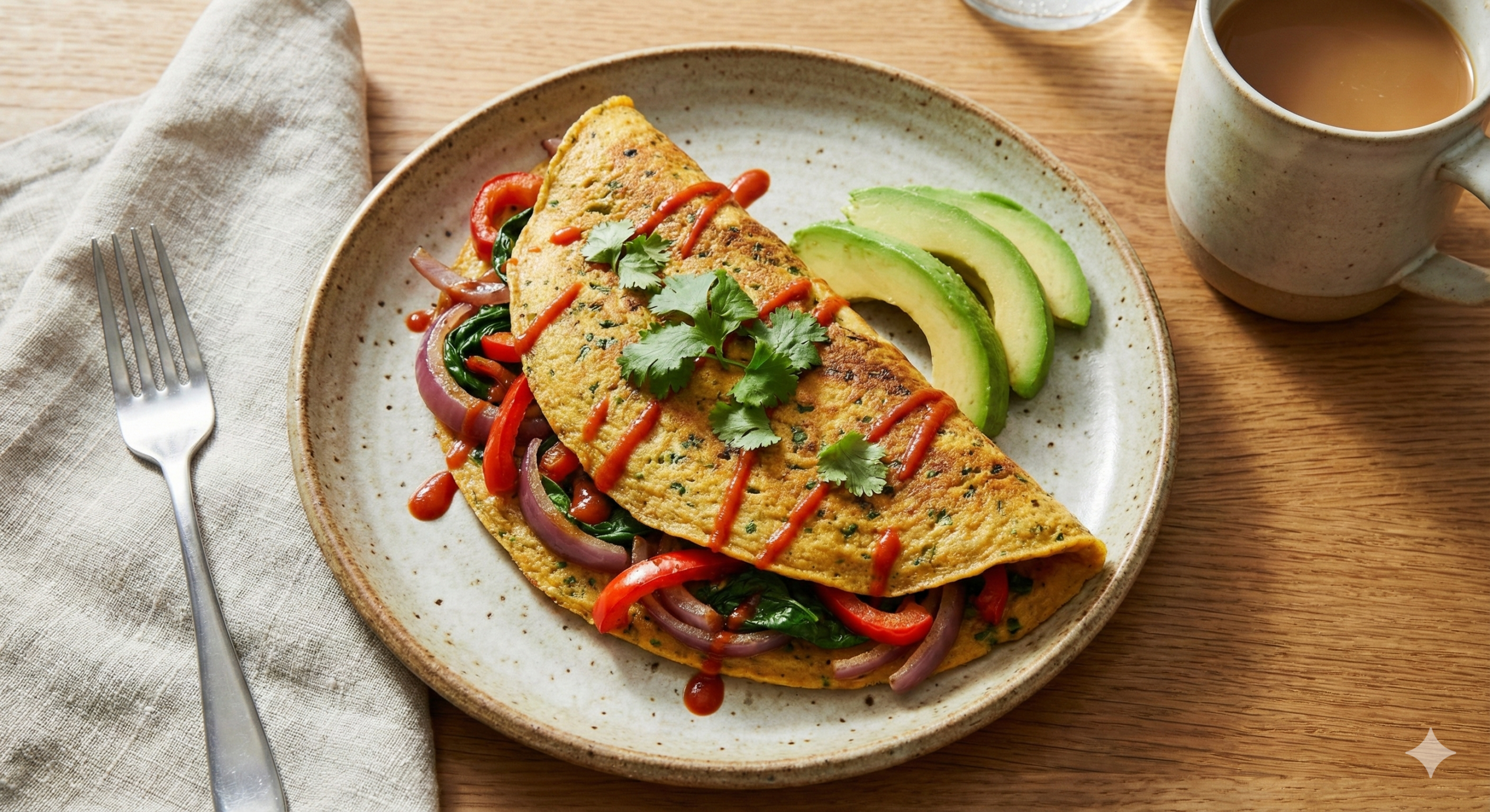 The Ultimate High Protein Savory Chickpea Omelet | Vegan and Gluten-Free