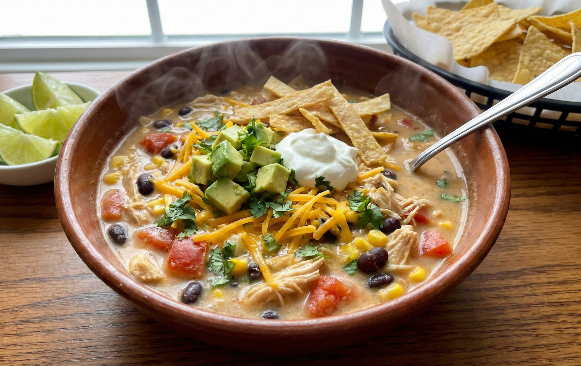 The Ultimate Creamy Chicken Enchilada Soup (High Protein & Easy!)