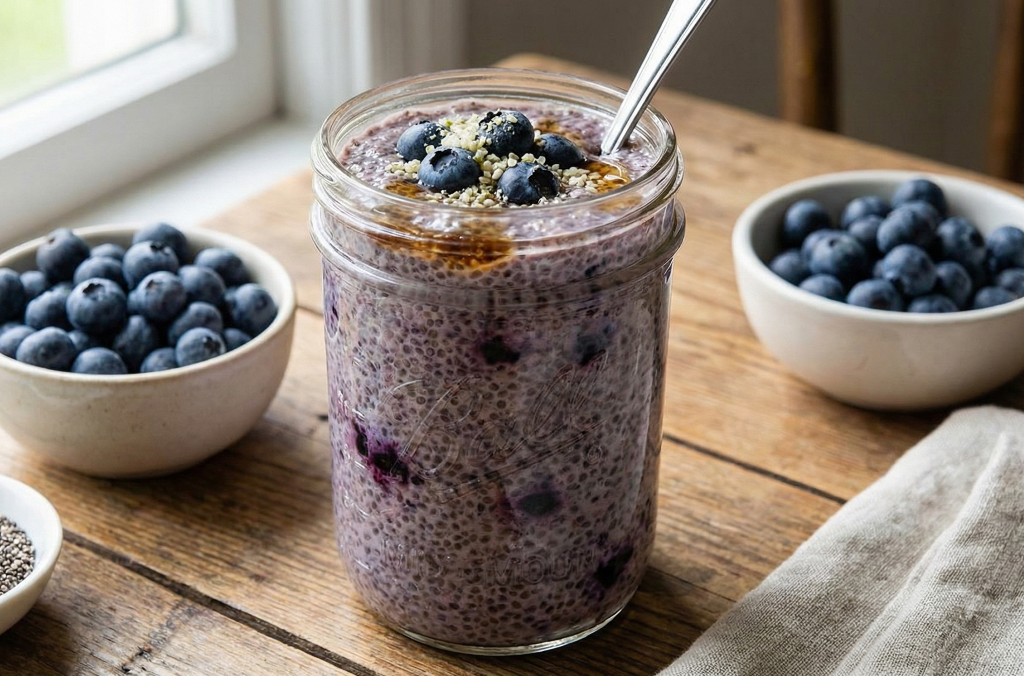 High Fiber Blueberry Chia Pudding | The Ultimate High-Protein Vegan Breakfast