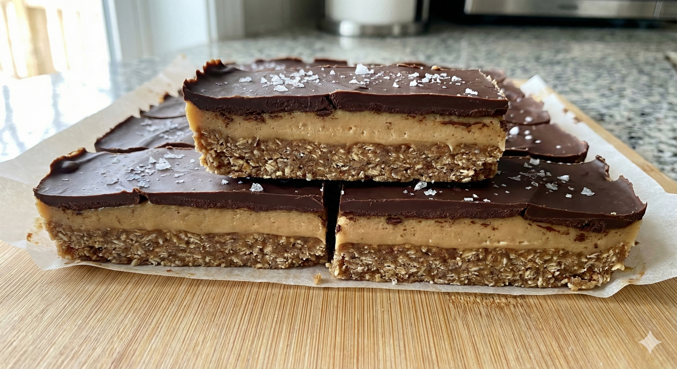 The Ultimate No Bake Salted Caramel Bars | High Protein Recipe