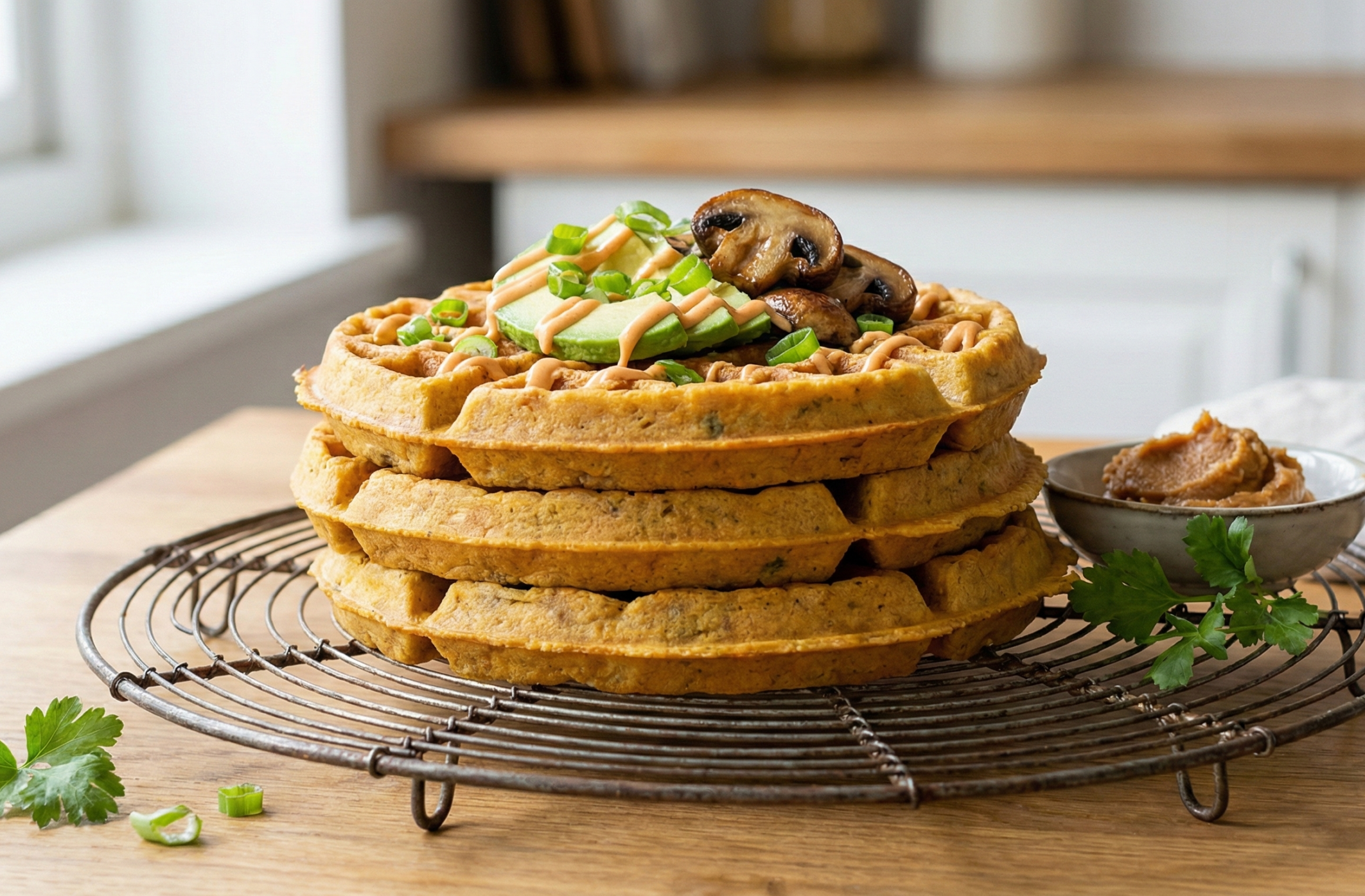 The Ultimate Savory Chickpea and Miso Waffles: High-Protein Vegan Obsession