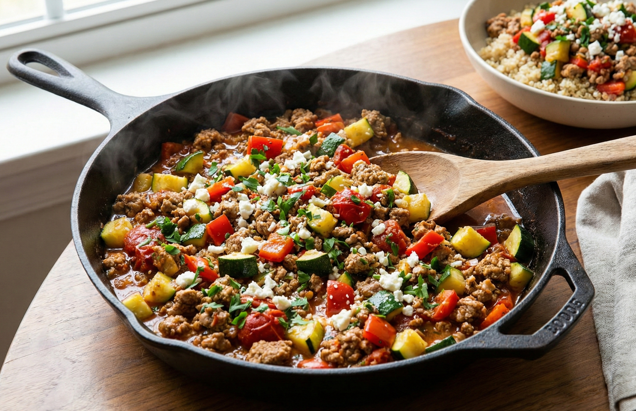 The Ultimate 30-Minute High Protein Turkey and Zucchini Skillet